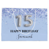 キンセアニェラベビーブルーグリッター名 ラージペーパーバッグ (裏面)