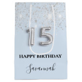 キンセアニェラベビーブルーシルバーグリッター名 ミディアムペーパーバッグ (裏面)