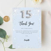 キンセアニェラベビーブルーシルバーサンキューカード 招待状