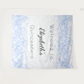 キンセアニェラベビーブルーホワイトウェルカム タペストリー (正面(横))