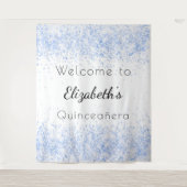 キンセアニェラベビーブルーホワイトウェルカム タペストリー (正面)