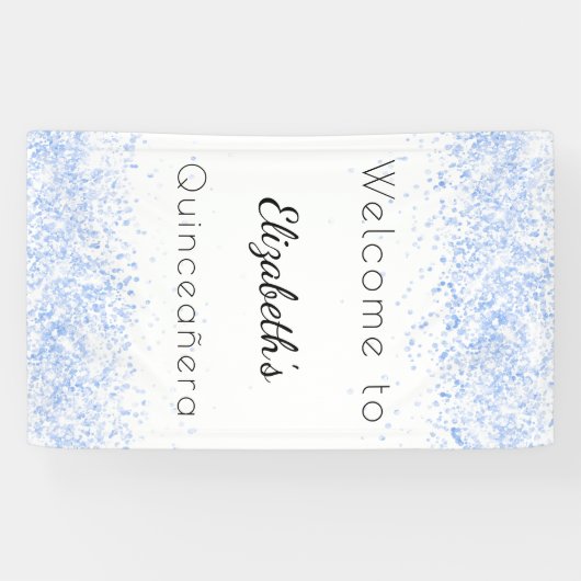 キンセアニェラベビーブルーホワイトウェルカム 横断幕 (横)