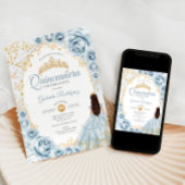 キンセアニェラベビーブルー金ゴールドフローラ 招待状