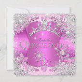 キンセアニェラホットピンクウィンターワンダーランドティアラ 招待状 (正面)