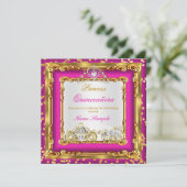 キンセアニェラホットピンク金ゴールドダイヤモンドホースキャリッジ 招待状 (スタンド正面)