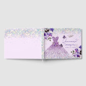 キンセアニェラホログラフィーグリッターパープルスイートピーズ ゲストブック (全面)