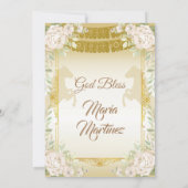 キンセアニェラホワイトアンド金ゴールドメキシコ誕生日  招待状 (裏面)