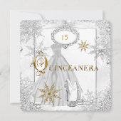 キンセアニェラホワイトシルバースノーフレークスティアラ 招待状 (正面)