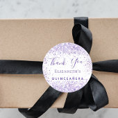 キンセアニェラホワイトバイオレットグリッター感謝してい名前 ラウンドシール