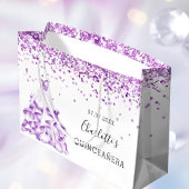 キンセアニェラホワイトパープルグリッターダストドレス名 ラージペーパーバッグ