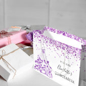 キンセアニェラホワイトパープルグリッターダストドレス名 ラージペーパーバッグ