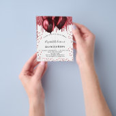 キンセアニェラホワイトレッドグリッター予算の招待 チラシ (手)