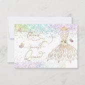 キンセアニェラホワイト金ゴールドグリッターガウンパステル感謝していY サンキューカード (正面)