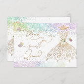 キンセアニェラホワイト金ゴールドグリッターガウンパステル感謝していY サンキューカード (正面/裏面)