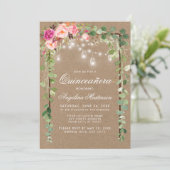 キンセアニェラボタニカルグリーンピンクフローラウッドクラフト 招待状 (スタンド正面)