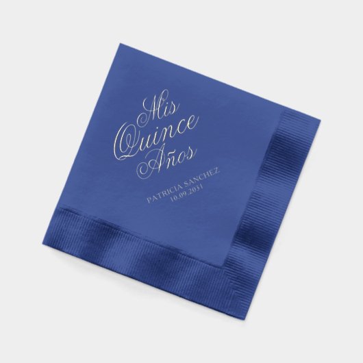 キンセアニェラミクリンスアノスブルー名前をカスタムする 箔ナプキン (左)