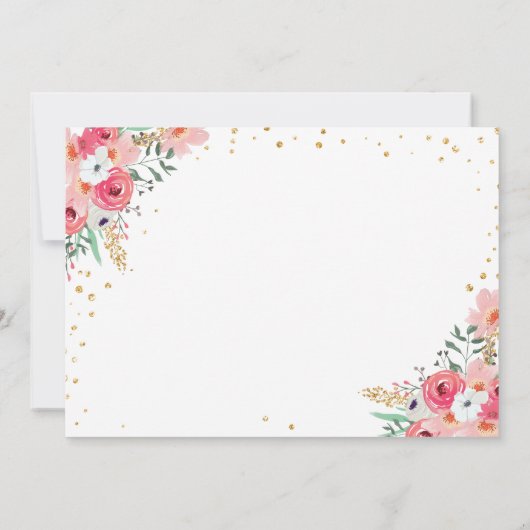 キンセアニェラミスキンスアニョスピンクフローラ誕生日 招待状 (裏面)