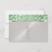 キンセアニェラミントグリーンと銀のフィリグリーの渦巻き 招待状 (裏面)
