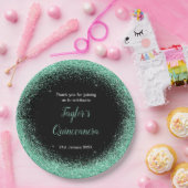 キンセアニェラミントグリーンフェイクグリッター ペーパープレート (パーティー)