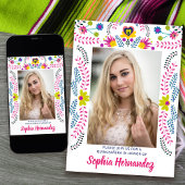 キンセアニェラメキシカンフィエスタパーティー白写真 招待状