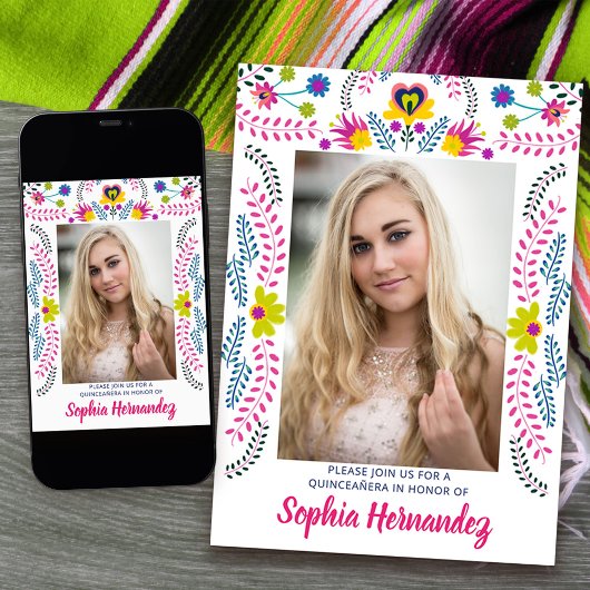 キンセアニェラメキシカンフィエスタパーティー白写真 招待状