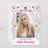 キンセアニェラメキシカンフィエスタパーティー白写真 招待状 (正面)