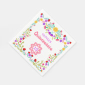 キンセアニェラメキシカンフィエスタフラワーズ15誕生日 スタンダードランチョンナプキン (角)