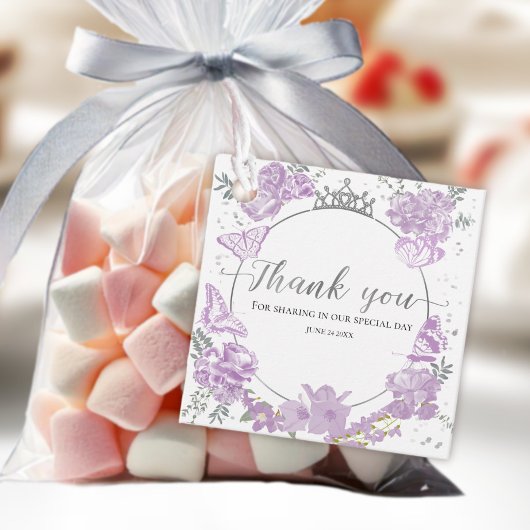 キンセアニェラメッセージカードバタフライラベンダーフローラ フェイバータグ