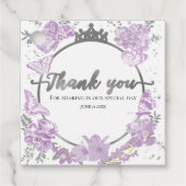 キンセアニェラメッセージカードバタフライラベンダーフローラ フェイバータグ (正面)