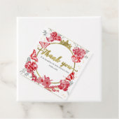 キンセアニェラメッセージカードバタフライレッドフローラ金ゴールド フェイバータグ (インサイチュ)