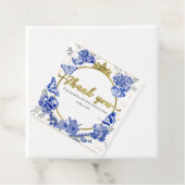 キンセアニェラメッセージカードバタフライ王室のブルーフローラ フェイバータグ (インサイチュ)