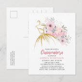 キンセアニェラモダンフローラ15誕生日 インビテーションポストカード (正面/裏面)
