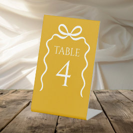 キンセアニェラモダンリボンフレームテーブル番号 台座サイン