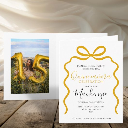 キンセアニェラモダンリボンフレーム 招待状