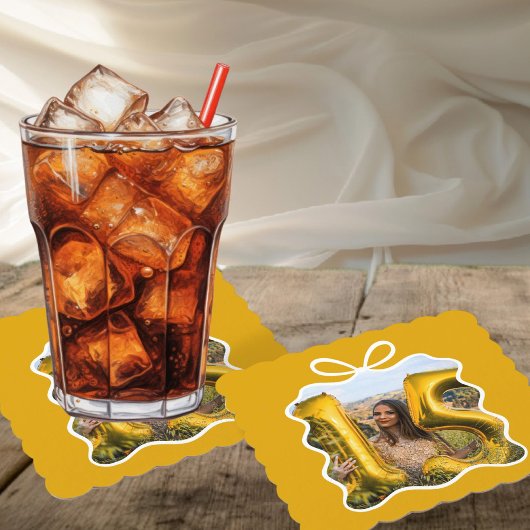 キンセアニェラモダンリボン写真 ペーパーコースター