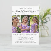 キンセアニェラモダン誕生日パーティー3フォトコラージュ 招待状 (スタンド正面)