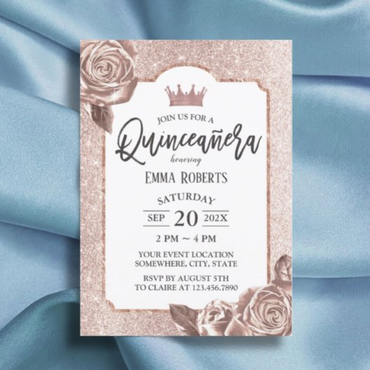 キンセアニェラモダン赤面バラ金ゴールドフローラ誕生日 招待状