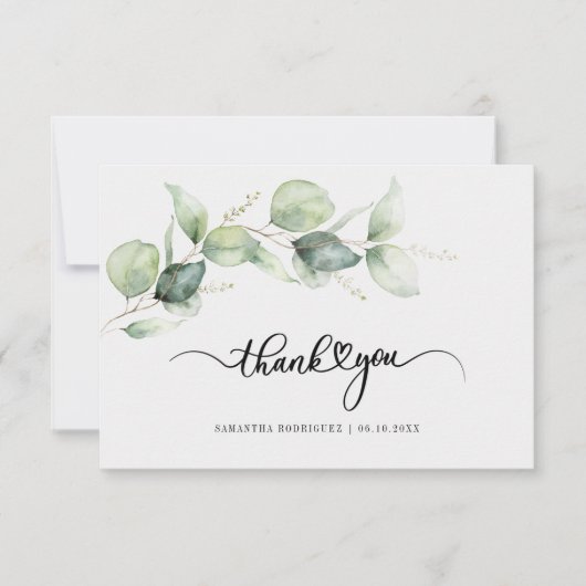 キンセアニェラユーカリプタスハンドレタードサンキュー サンキューカード (正面)