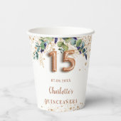 キンセアニェラユーカリ緑のバラ金ゴールド名 紙コップ (裏面)