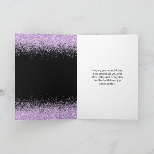 キンセアニェラライトパープルドレスフェイクグリッター カード (内部)