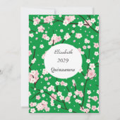 キンセアニェラライトピンク花グリーン 招待状 (裏面)