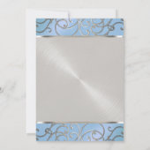 キンセアニェラライトブルーとシルバーフィルムの渦巻き 招待状 (裏面)