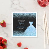 キンセアニェラライトブルーフェイクグリッター スタンダードカクテルナプキン (インサイチュ)