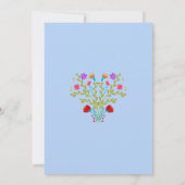 キンセアニェラライトブルーメキシコ花誕生日 招待状 (裏面)