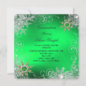 キンセアニェラライムパールシルバーウィンタースノーフレーク 招待状 (裏面)