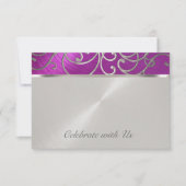 キンセアニェララズベリーと銀のフィリグリーの渦巻き 招待状 (正面)