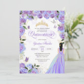 キンセアニェララベンダーパープルエレガントバタフライ 招待状 (スタンド正面)
