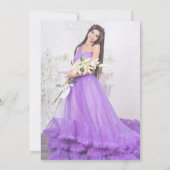 キンセアニェララベンダーパープルフォトフローラ 招待状 (裏面)