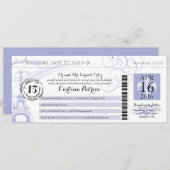 キンセアニェララベンダー | パリボーディングパス 招待状 (正面/裏面)