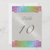 キンセアニェラレインボーと銀のフィリグリーの渦巻き 招待状 (正面)